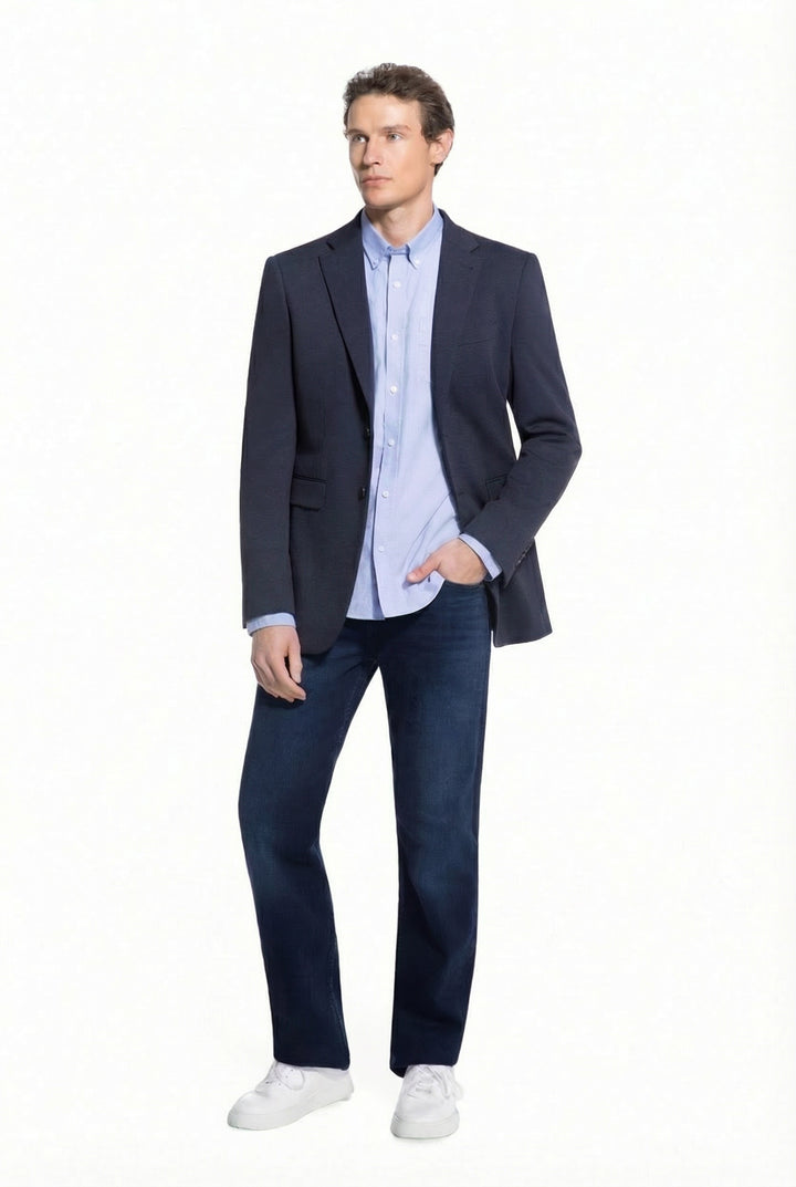 Lucky Brand Navy Pique Knit Sport Coat