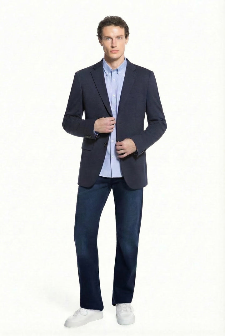 Lucky Brand Navy Pique Knit Sport Coat