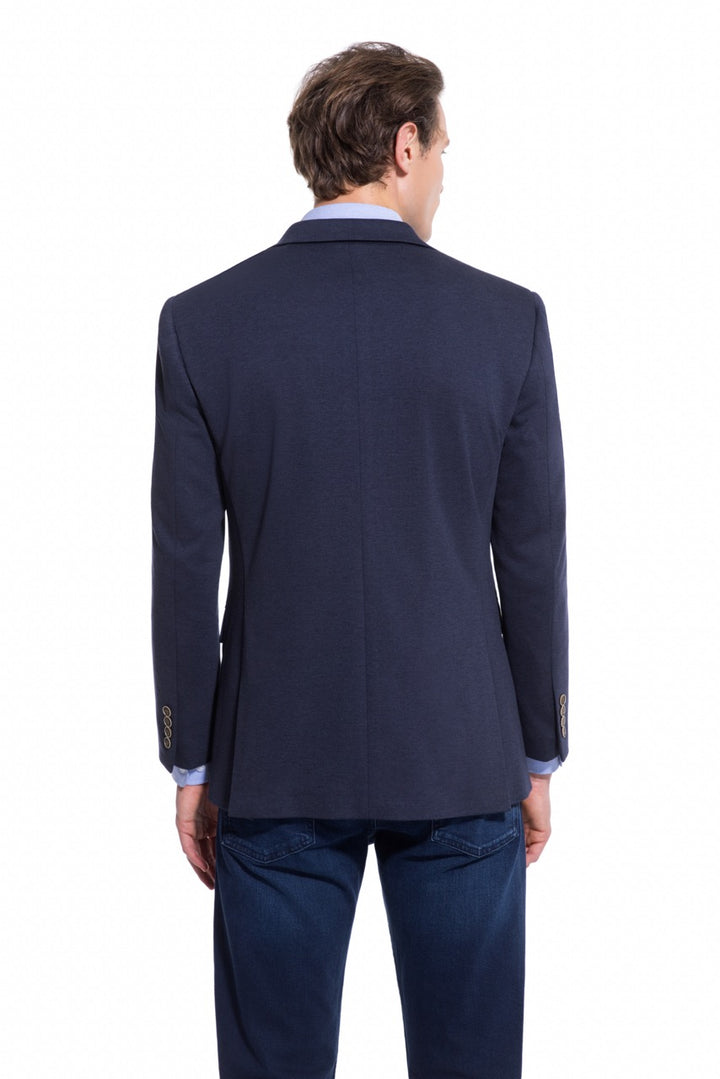 Lucky Brand Navy Pique Knit Sport Coat