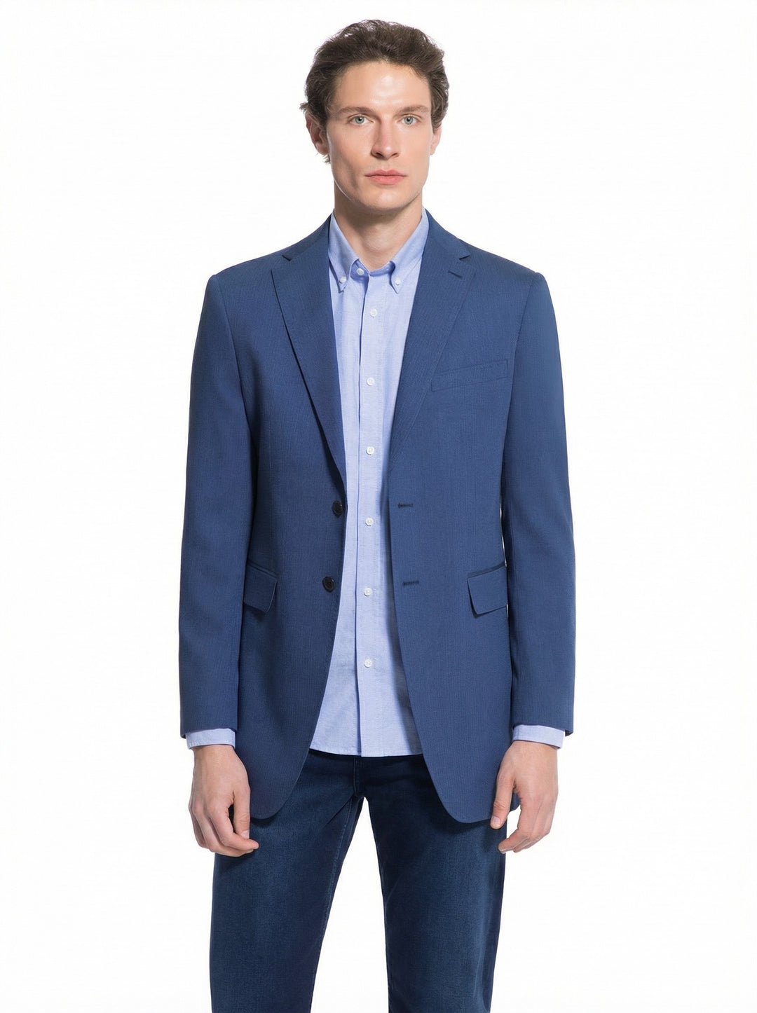 Lucky Brand Light Blue Herringbone Knit Sport Coat