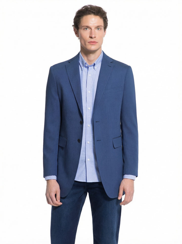 Lucky Brand Light Blue Herringbone Knit Sport Coat