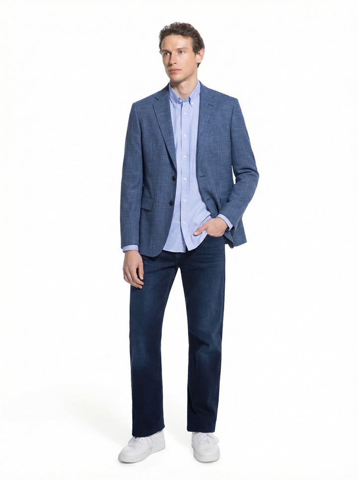 Lucky Brand Light Blue Herringbone Knit Sport Coat