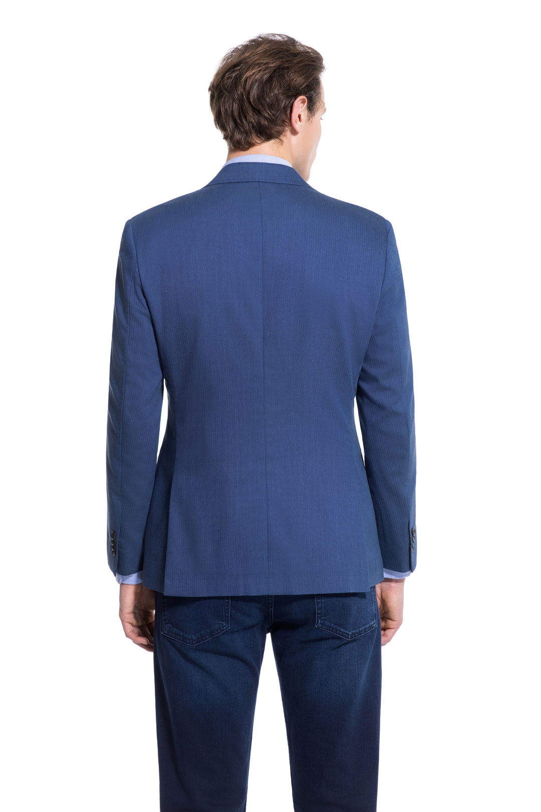 Lucky Brand Light Blue Herringbone Knit Sport Coat