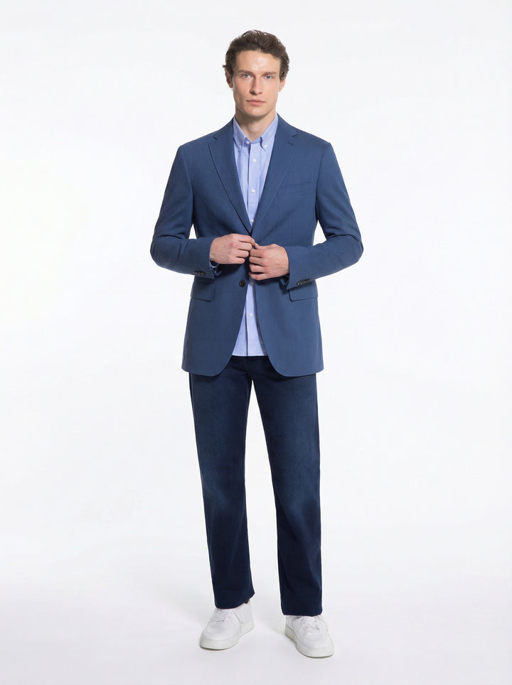 Lucky Brand Light Blue Herringbone Knit Sport Coat