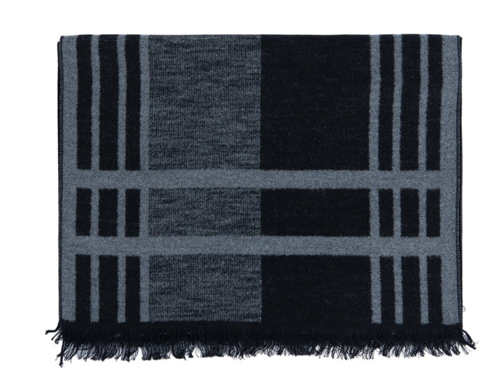 Ted Baker London Black & Grey Plaid 100% Silk Scarf