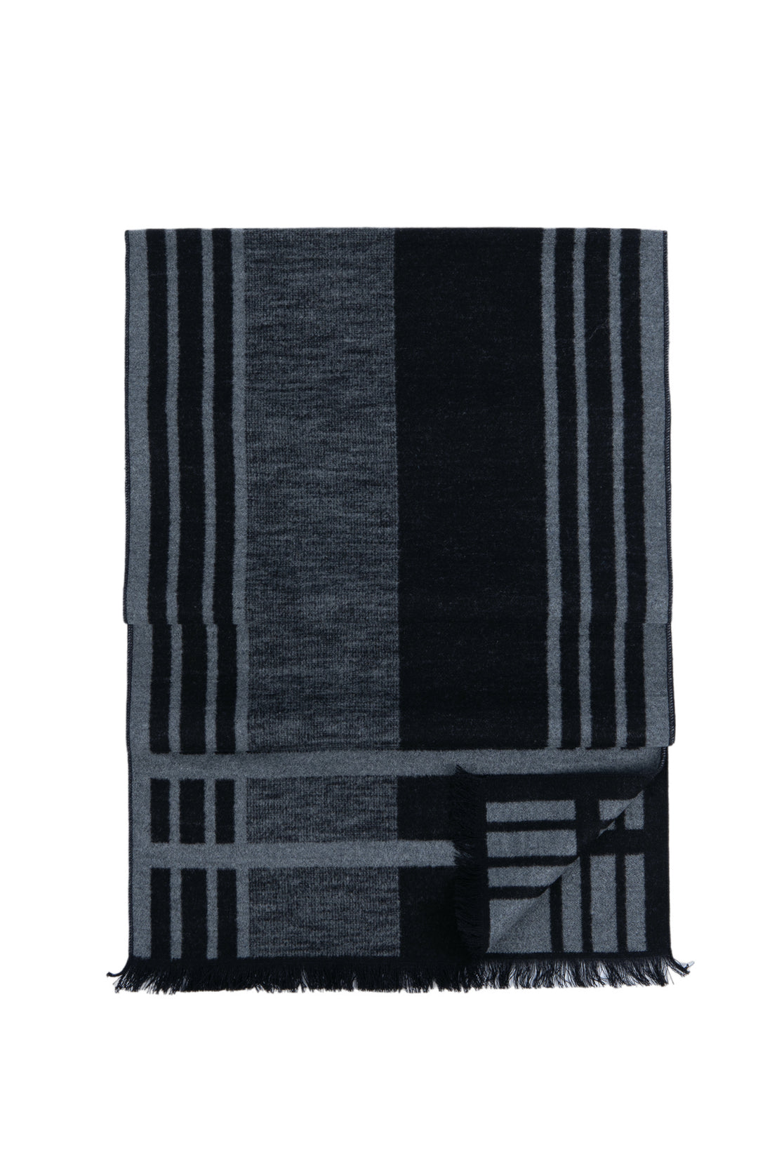 Ted Baker London Black & Grey Plaid 100% Silk Scarf