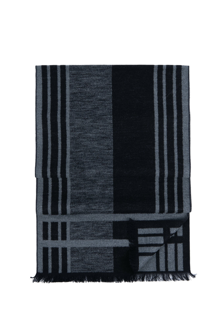 Ted Baker London 100% Black Check Silk Reversible Scarf