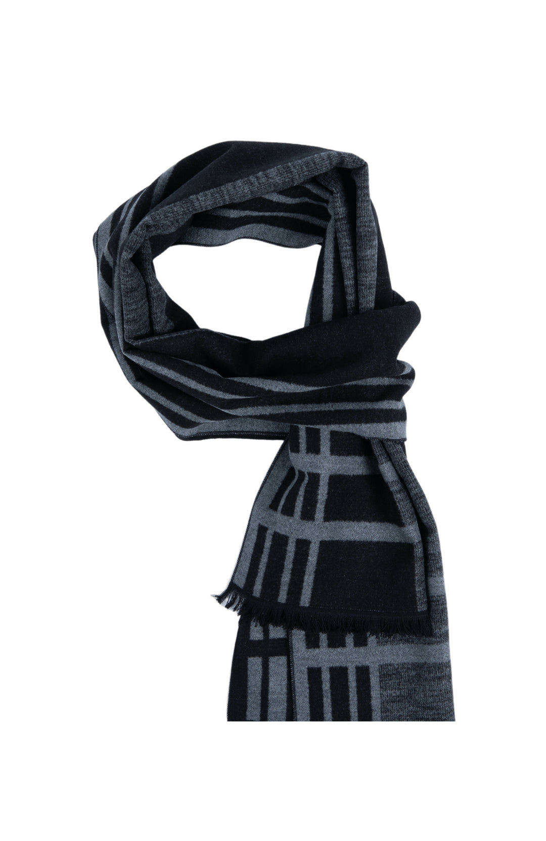 Ted Baker London Black & Grey Plaid 100% Silk Scarf