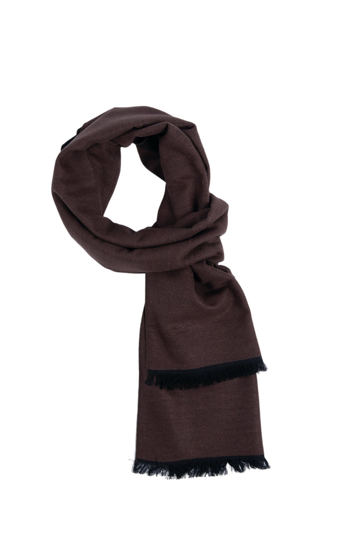 Ted Baker London Solid Brown to Black 100% Silk Reversible Scarf