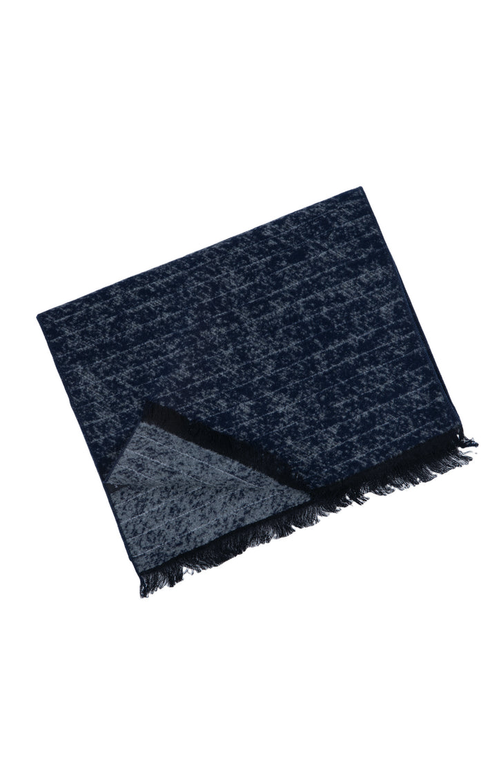 Ted Baker London 100% Silk Navy Pattern Reversible Scarf