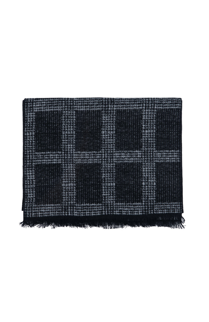 Ted Baker London 100% Silk Grey Plaid Reversible Scarf