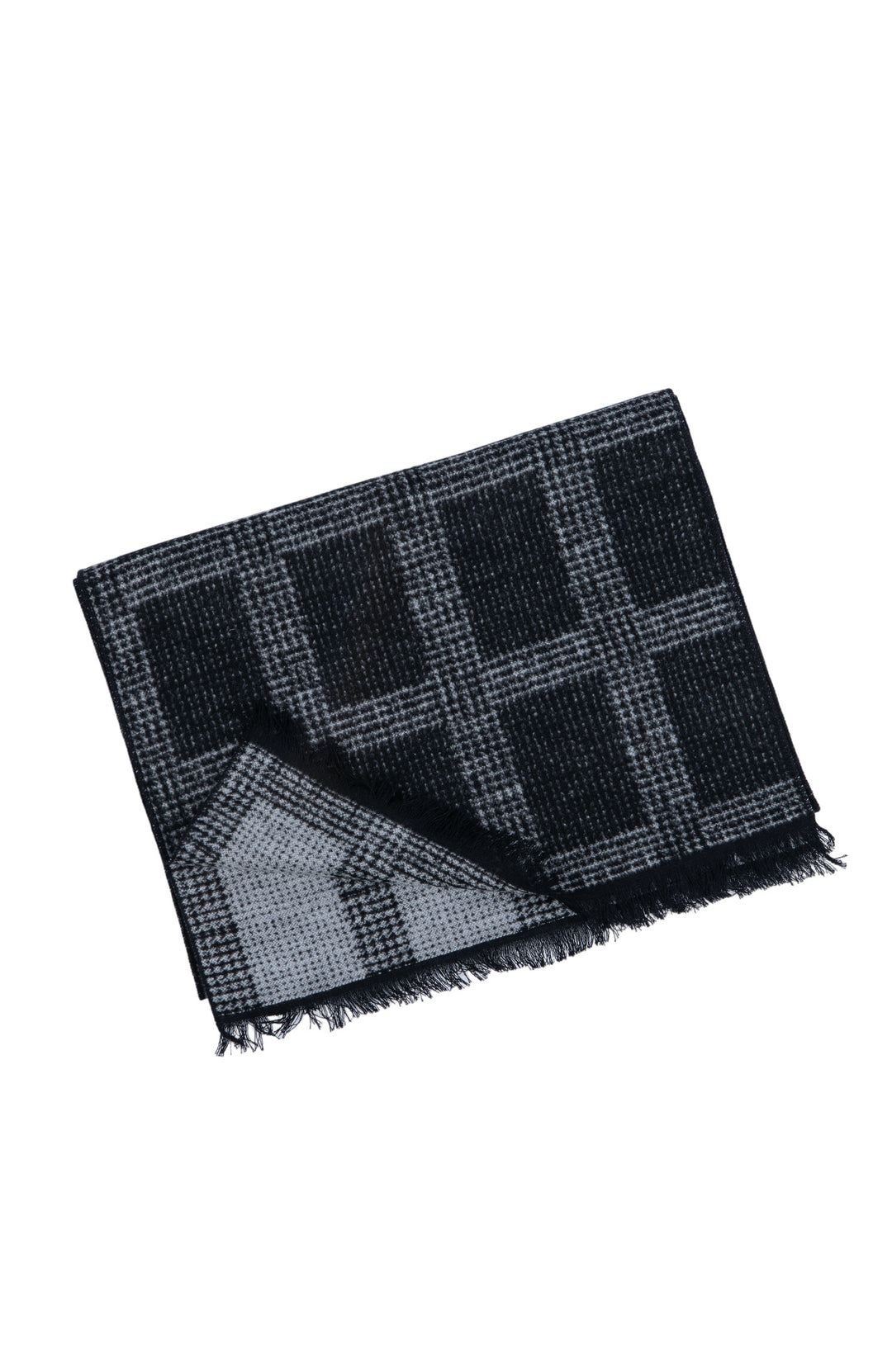 Ted Baker London 100% Silk Grey Plaid Reversible Scarf