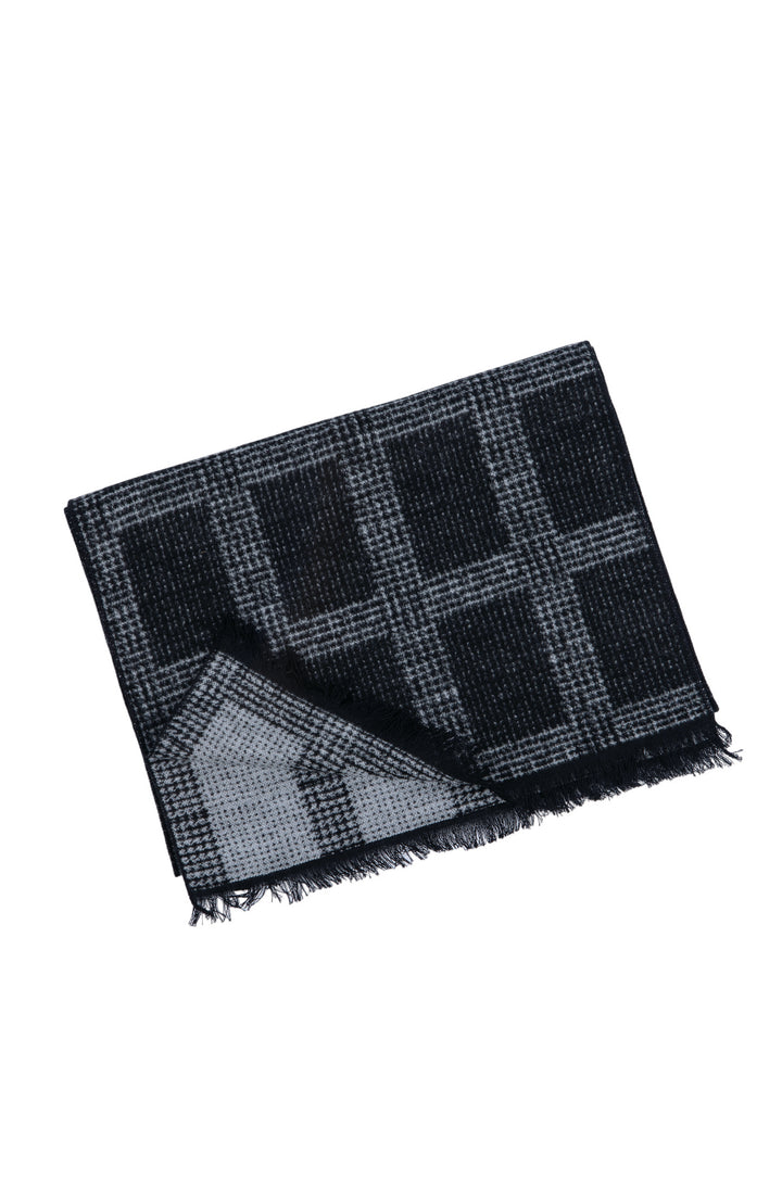 Ted Baker London 100% Silk Grey Plaid Reversible Scarf