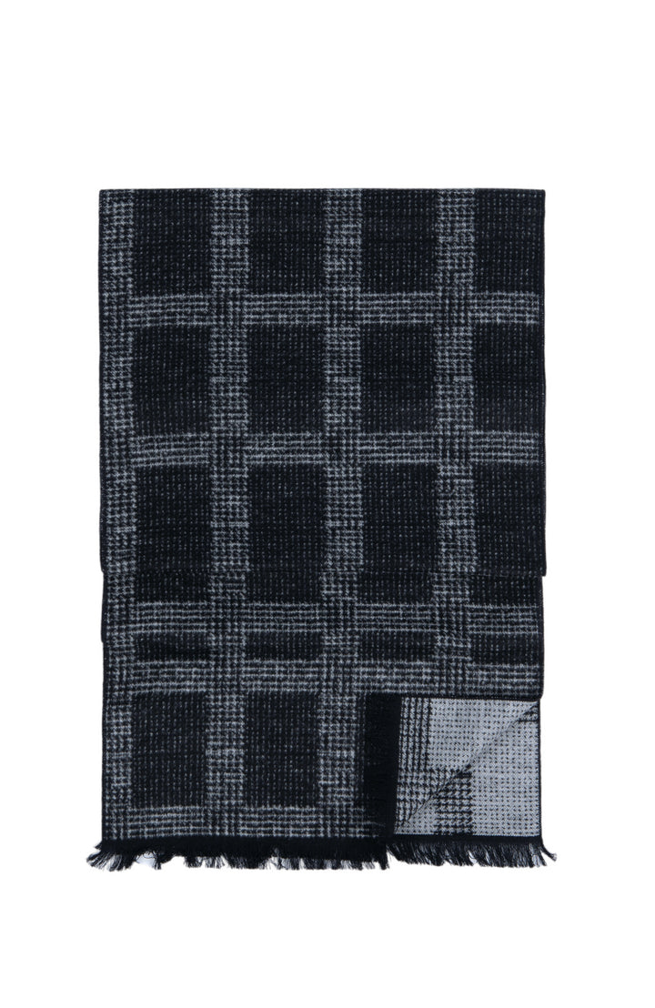 Ted Baker London 100% Silk Grey Plaid Reversible Scarf