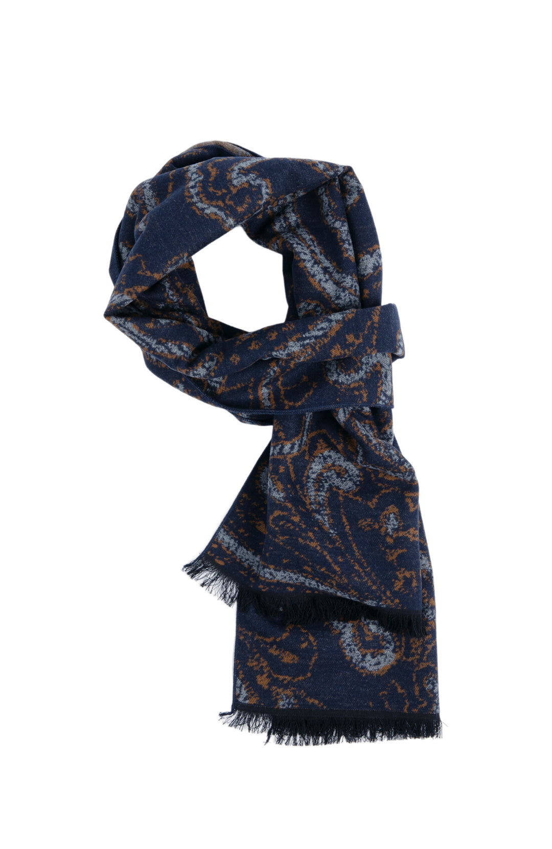 Ted Baker London 100% Silk Blue Paisley Reversible Scarf