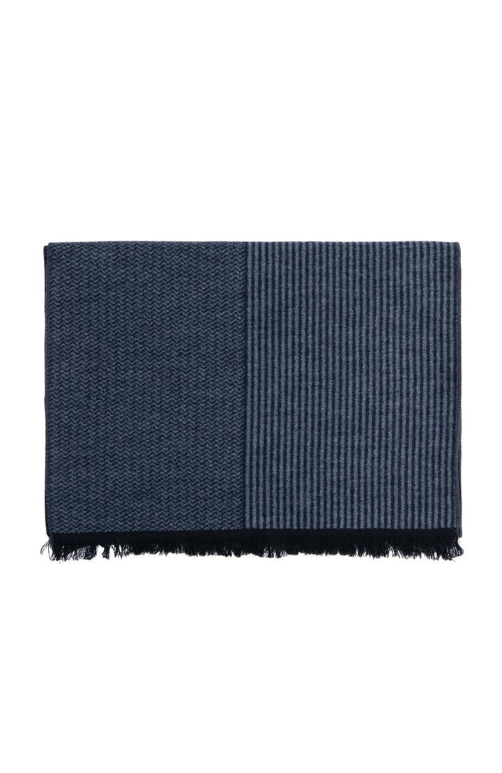 Ted Baker London 100% Silk Navy Stripe Reversible Scarf