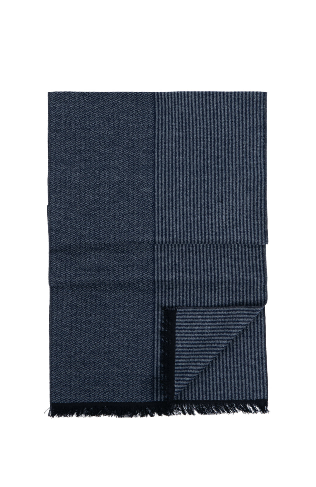 Ted Baker London 100% Silk Navy Stripe Reversible Scarf