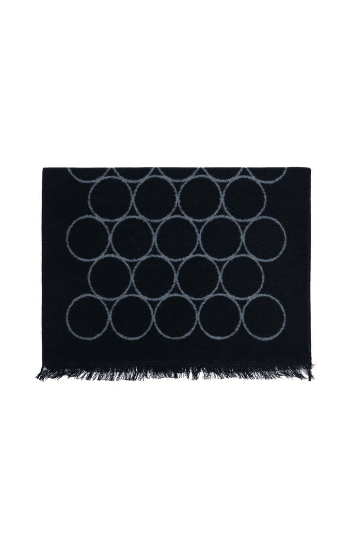 Ted Baker London 100% Silk Black Geometric Reversible Scarf