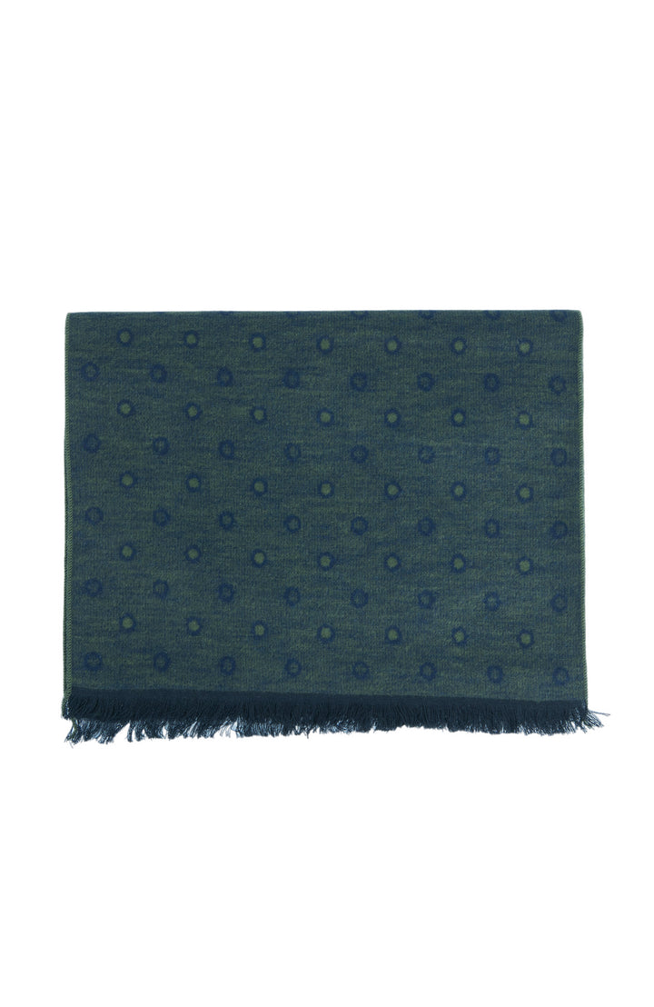 Ted Baker London 100% Silk Green Polka-dot Reversible Scarf