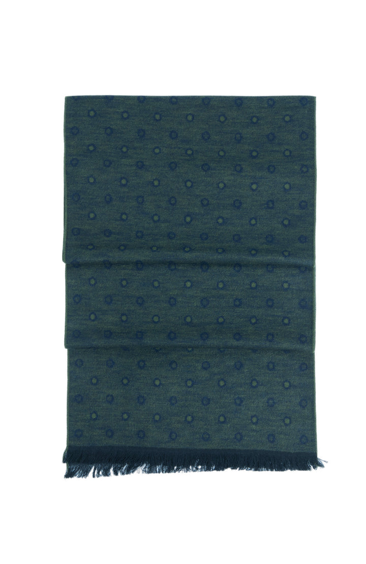 Ted Baker London 100% Silk Green Polka-dot Reversible Scarf
