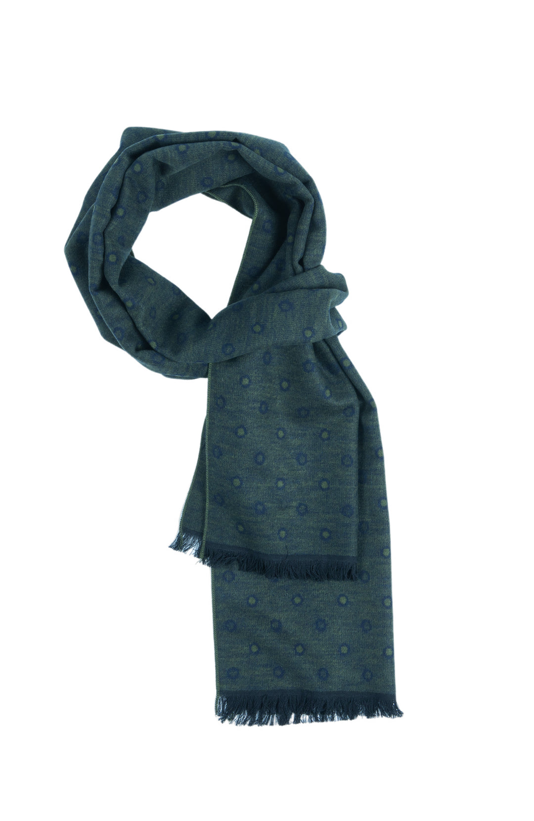 Ted Baker London 100% Silk Green Polka-dot Reversible Scarf