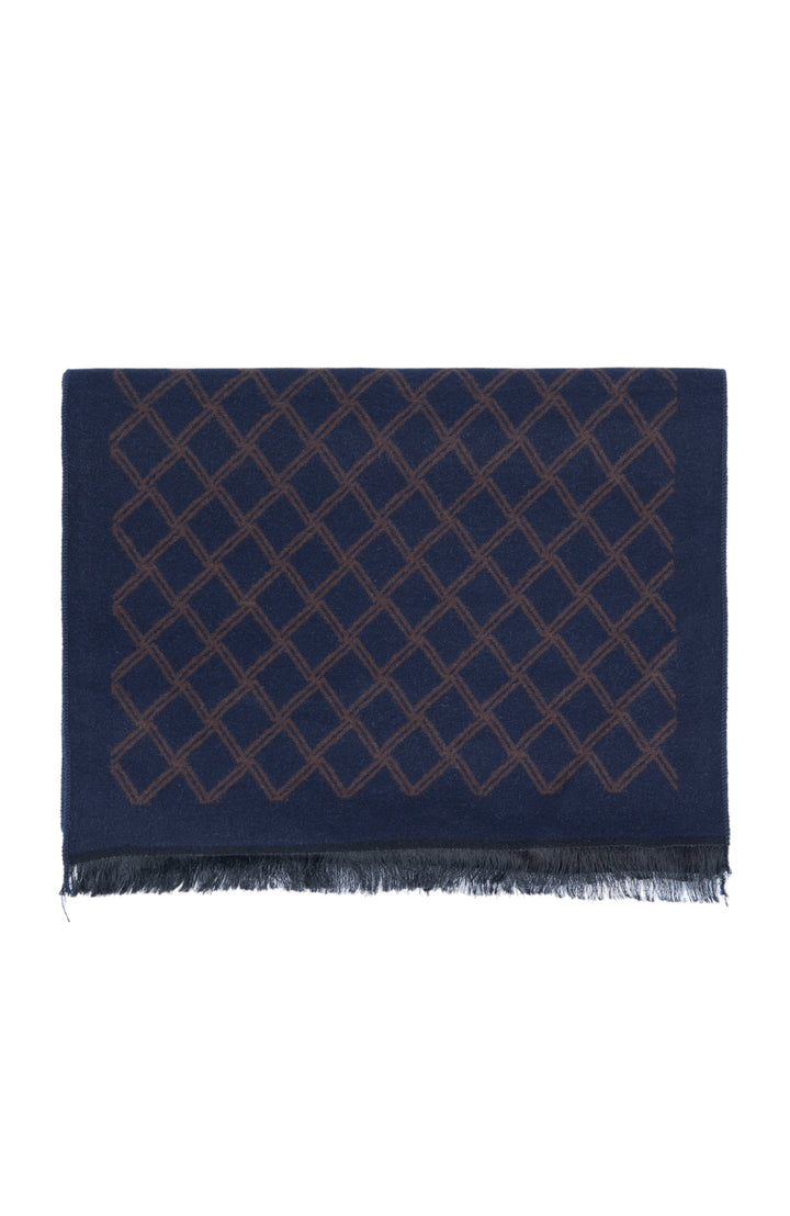 Ted Baker London 100% Silk Blue Lattice Reversible Scarf