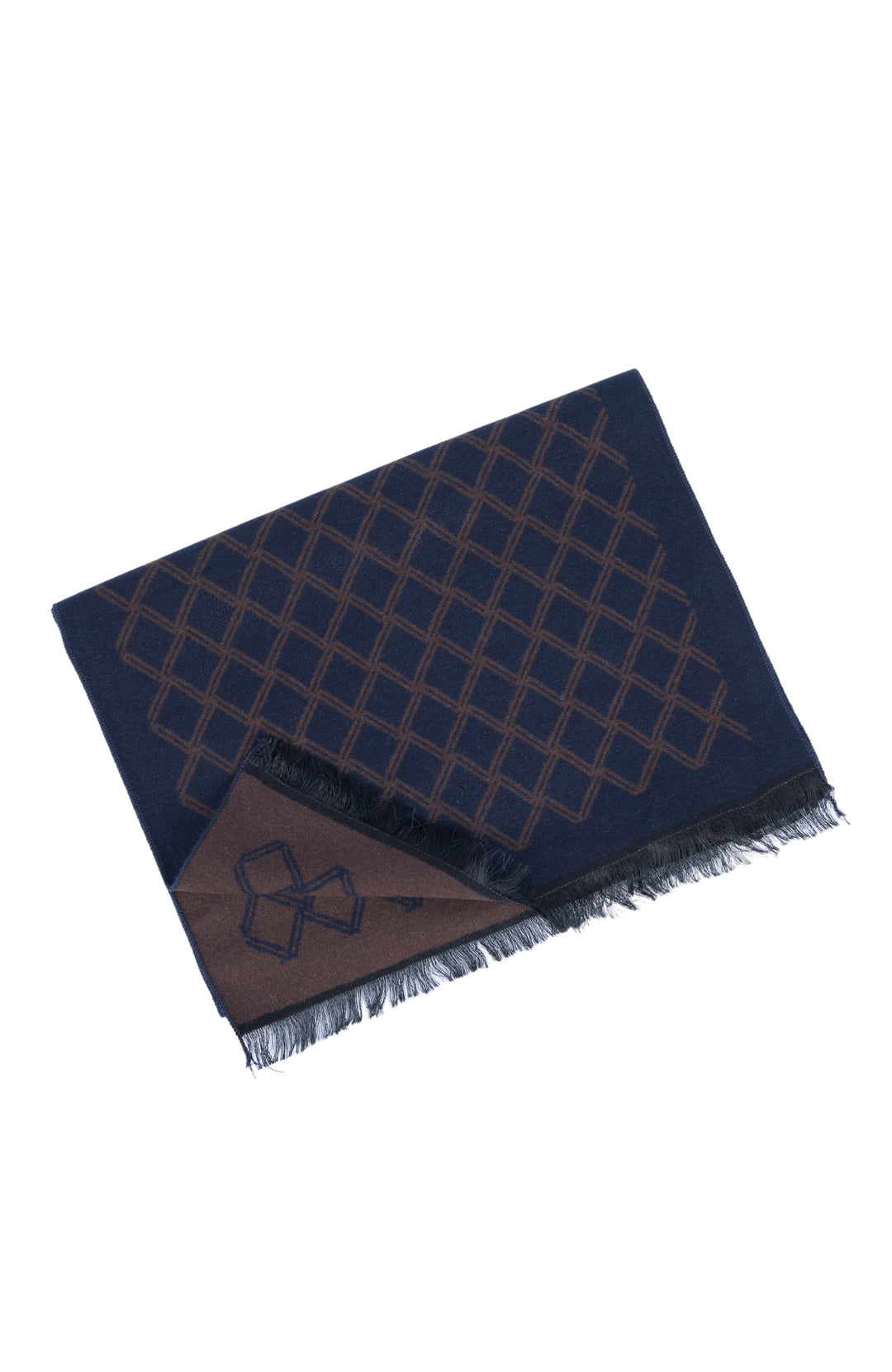 Ted Baker London 100% Silk Blue Lattice Reversible Scarf