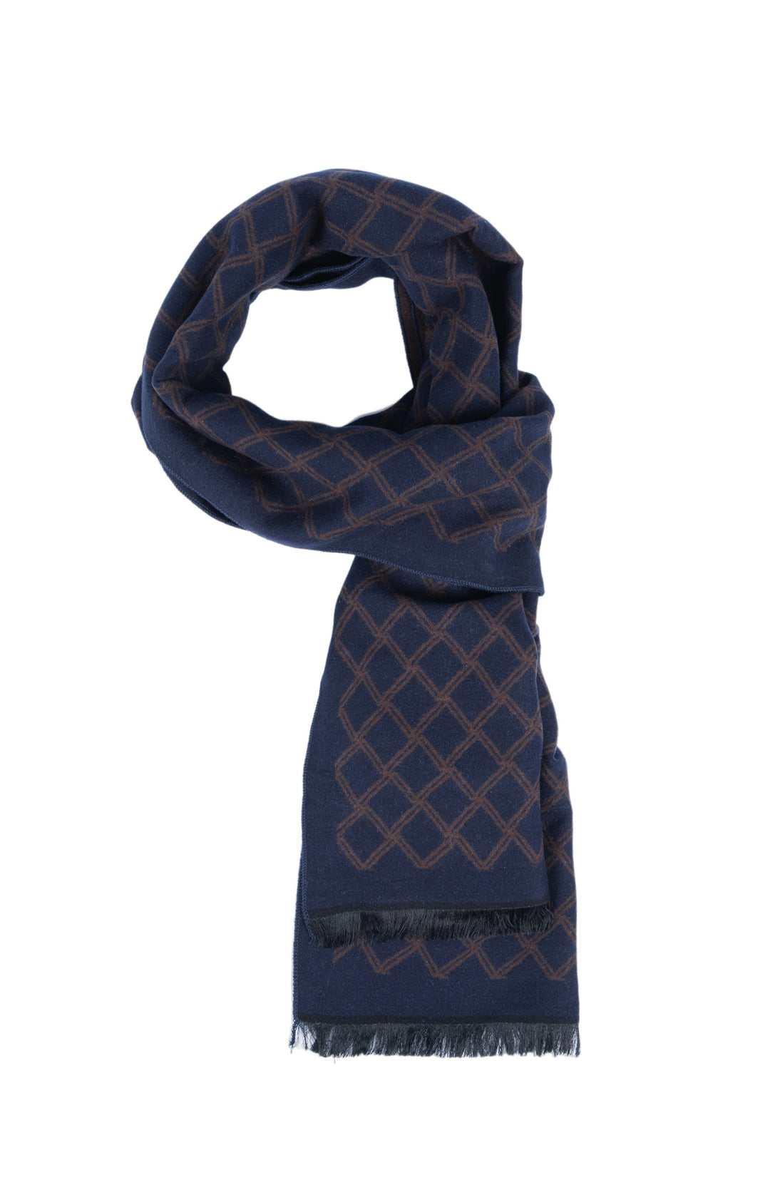 Ted Baker London 100% Silk Blue Lattice Reversible Scarf