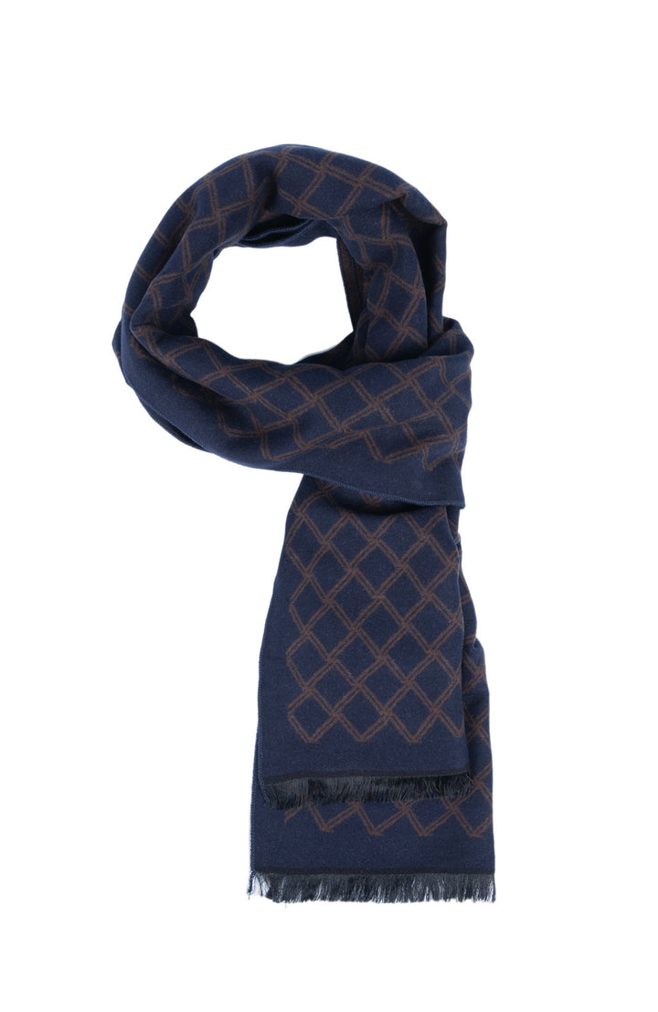 Ted Baker London 100% Silk Blue Lattice Reversible Scarf