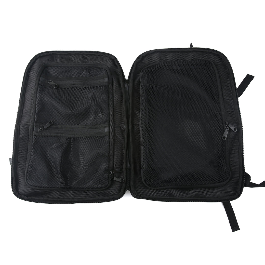 Getaway Expandable Carry-On Black Ballistic Nylon Backpack Suitcase by Duchamp London