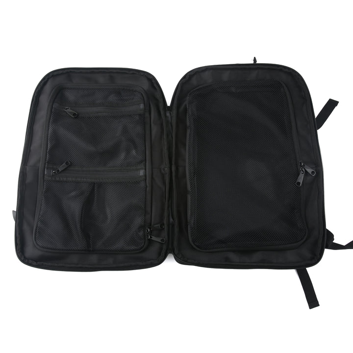 Getaway Expandable Carry-On Black Ballistic Nylon Backpack Suitcase by Duchamp London