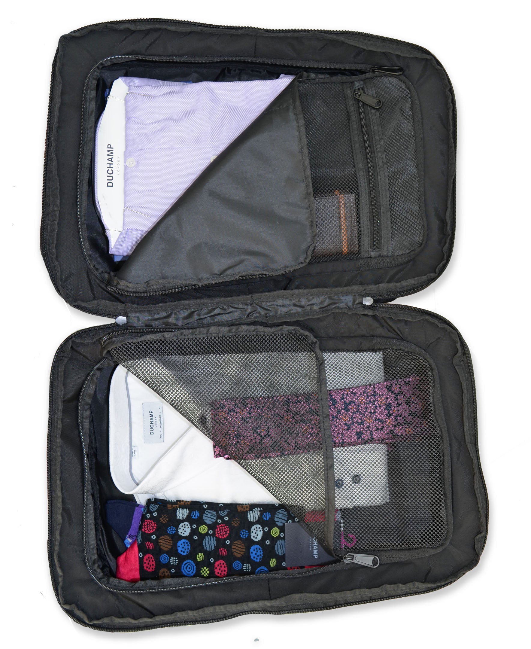 Getaway Expandable Carry-On Black Backpack Suitcase by Duchamp