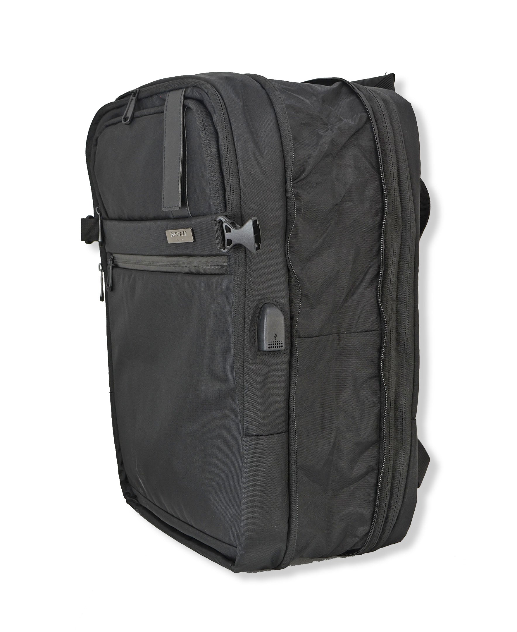 Getaway Expandable Carry-On Black Backpack Suitcase by Duchamp