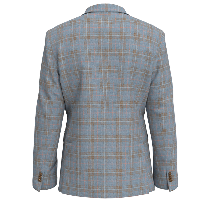 Hechter Paris Blue Plaid Silk &amp; Wool Sportcoat
