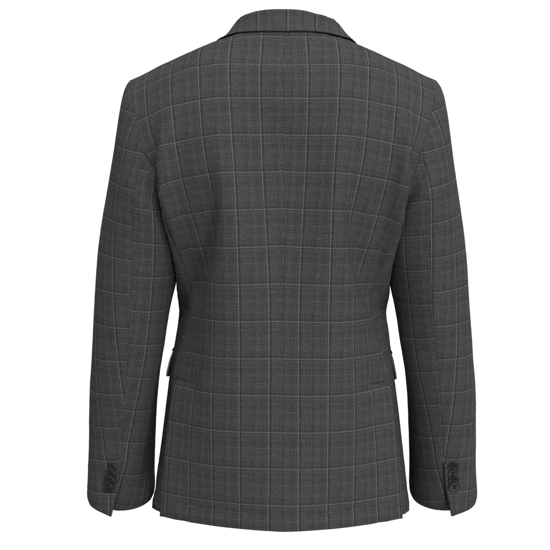 Hechter Paris Charcoal Houndstooth Windowpane Wool Blend Sport Coat