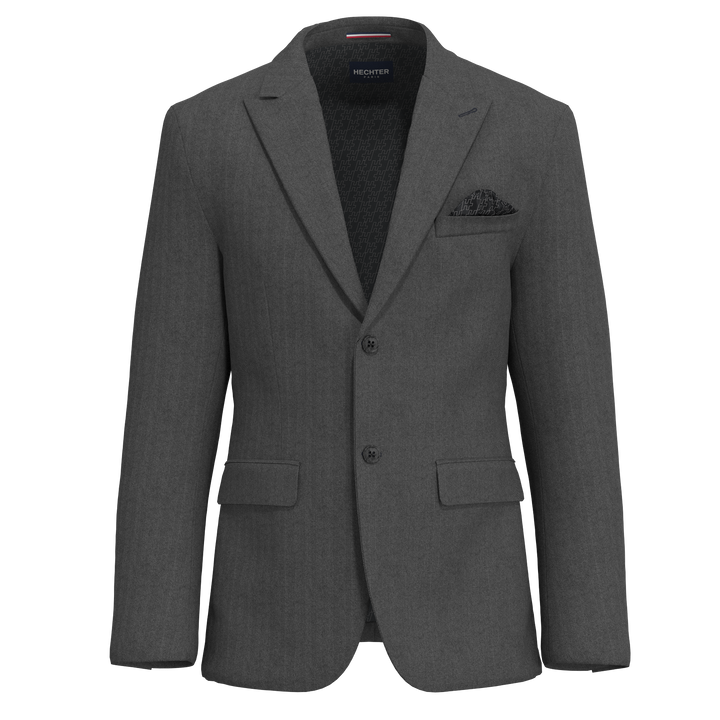 Hechter Paris Black Herringbone Wool Blend Sport Coat