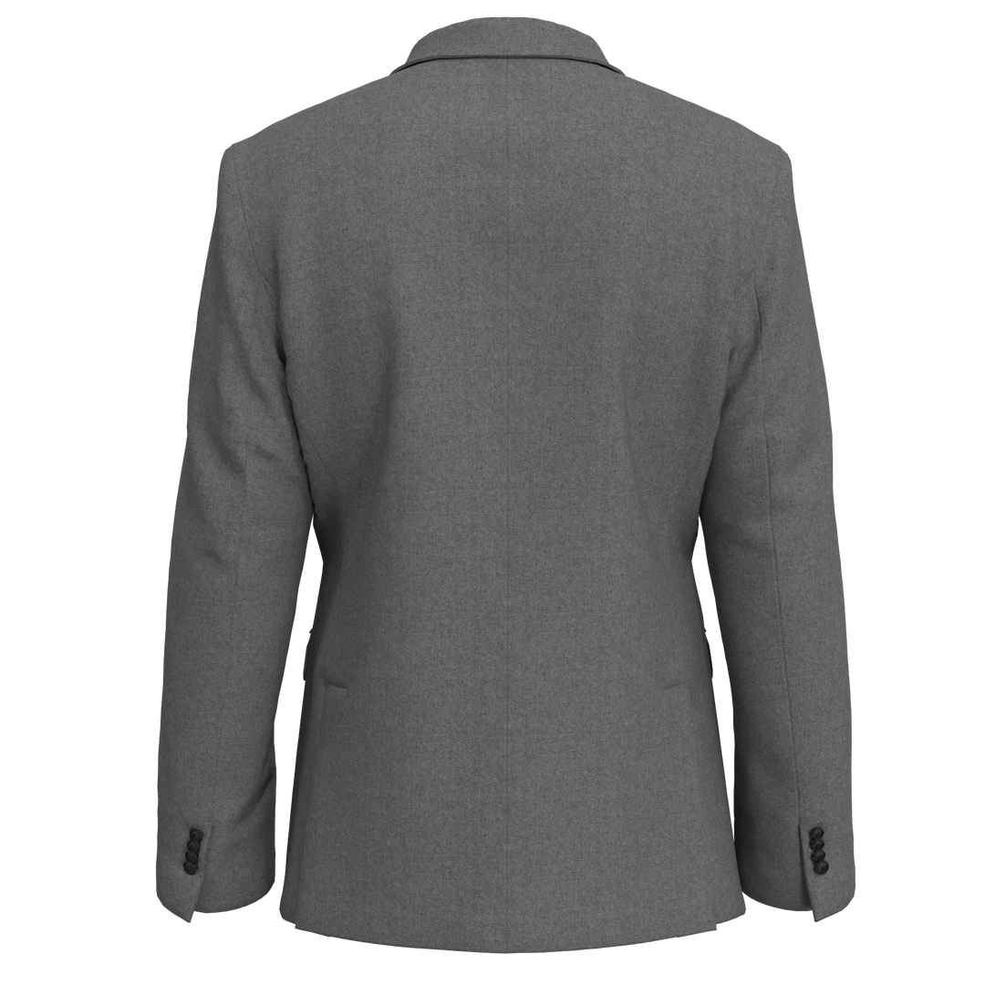 Hechter Paris Grey Solid Melange Wool Blend Sport Coat