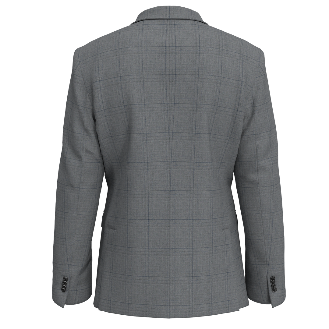 Hechter Paris Grey Plaid 100% Wool Sport Coat