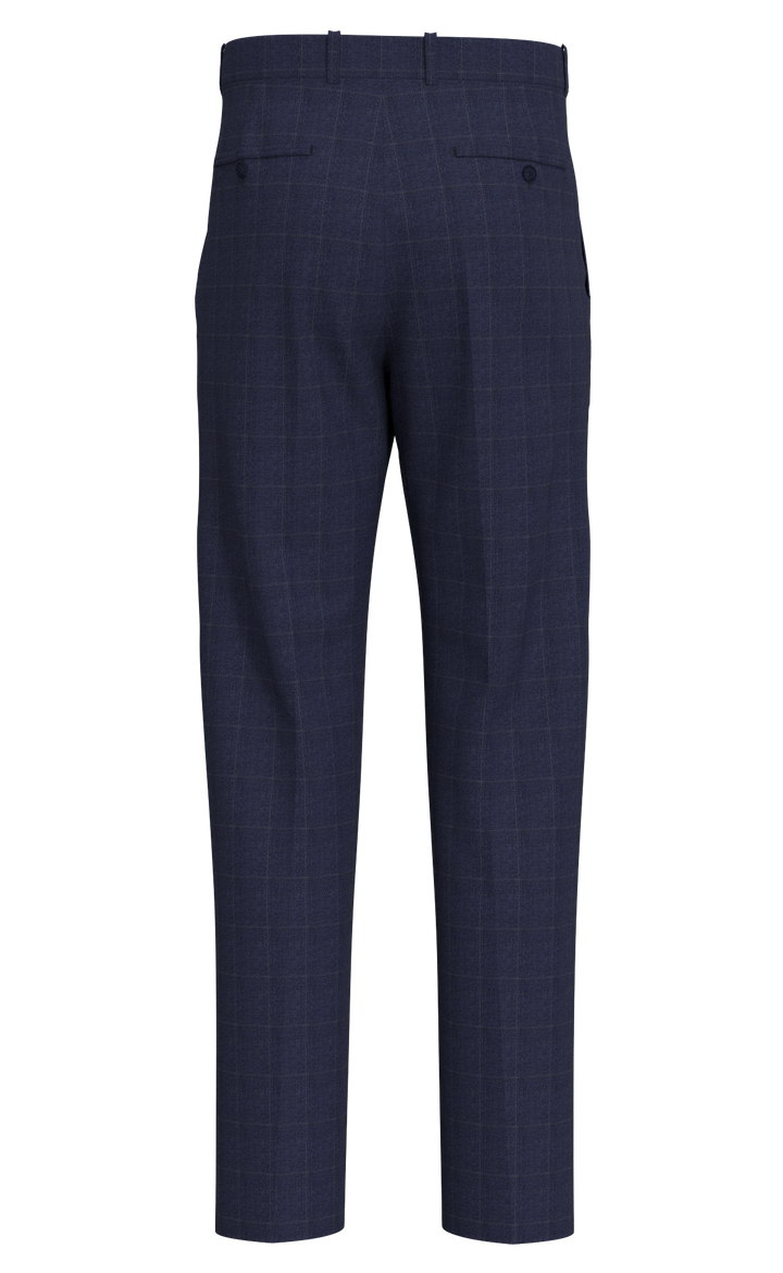 Hechter Paris Navy Textured Windowpane Wool Blend Sport Coat