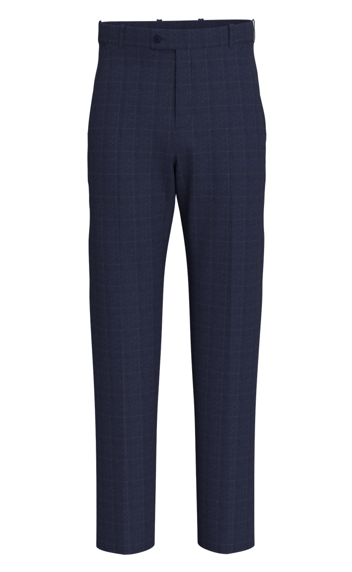 Hechter Paris Navy Textured Windowpane Wool Blend Sport Coat