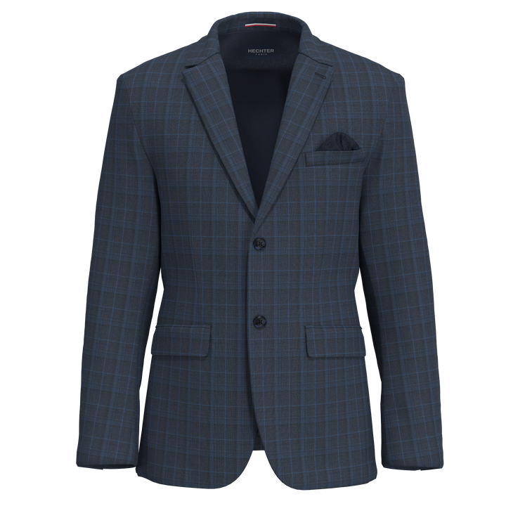 Hechter Paris Blue Plaid Wool Blend Sport Coat