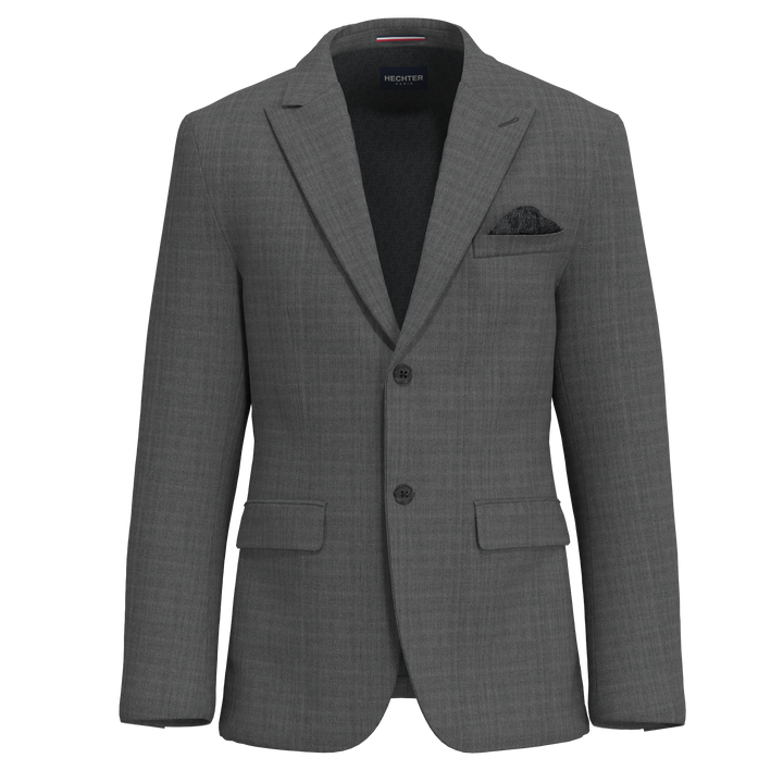 Hechter Paris Grey Herringbone 100% Wool Sport Coat