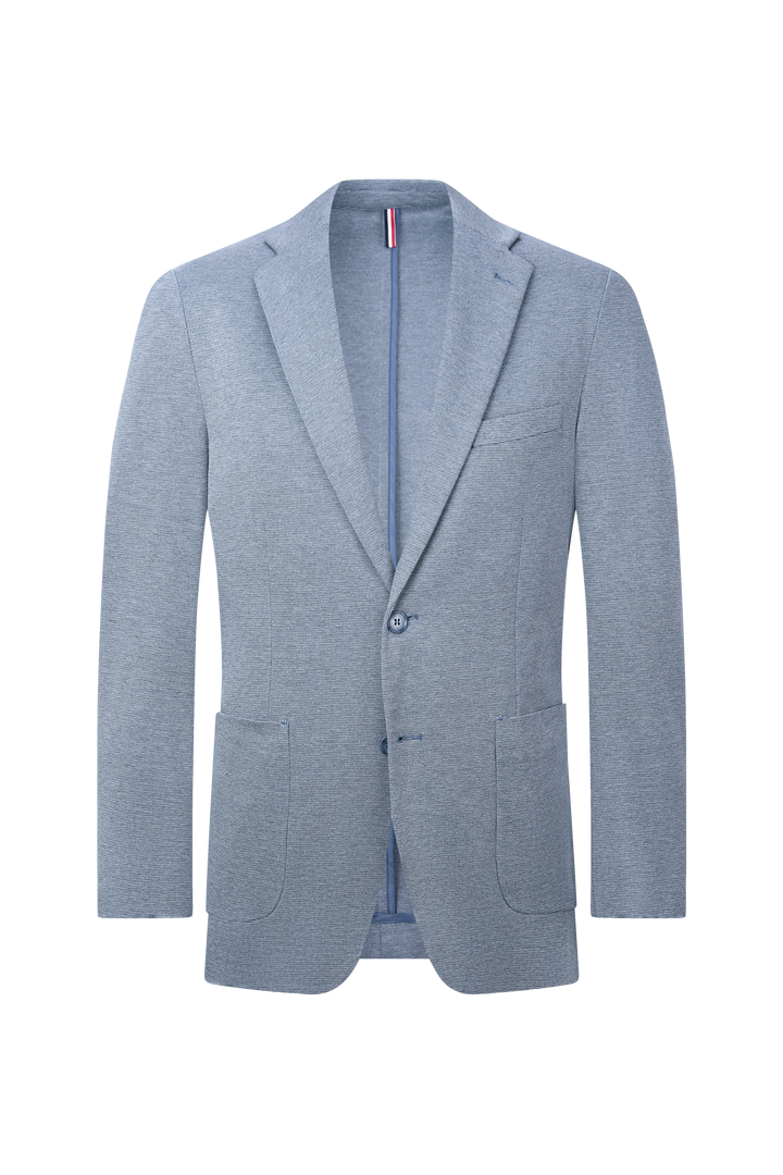 Hechter Paris Blue Pique Knit Sport Coat