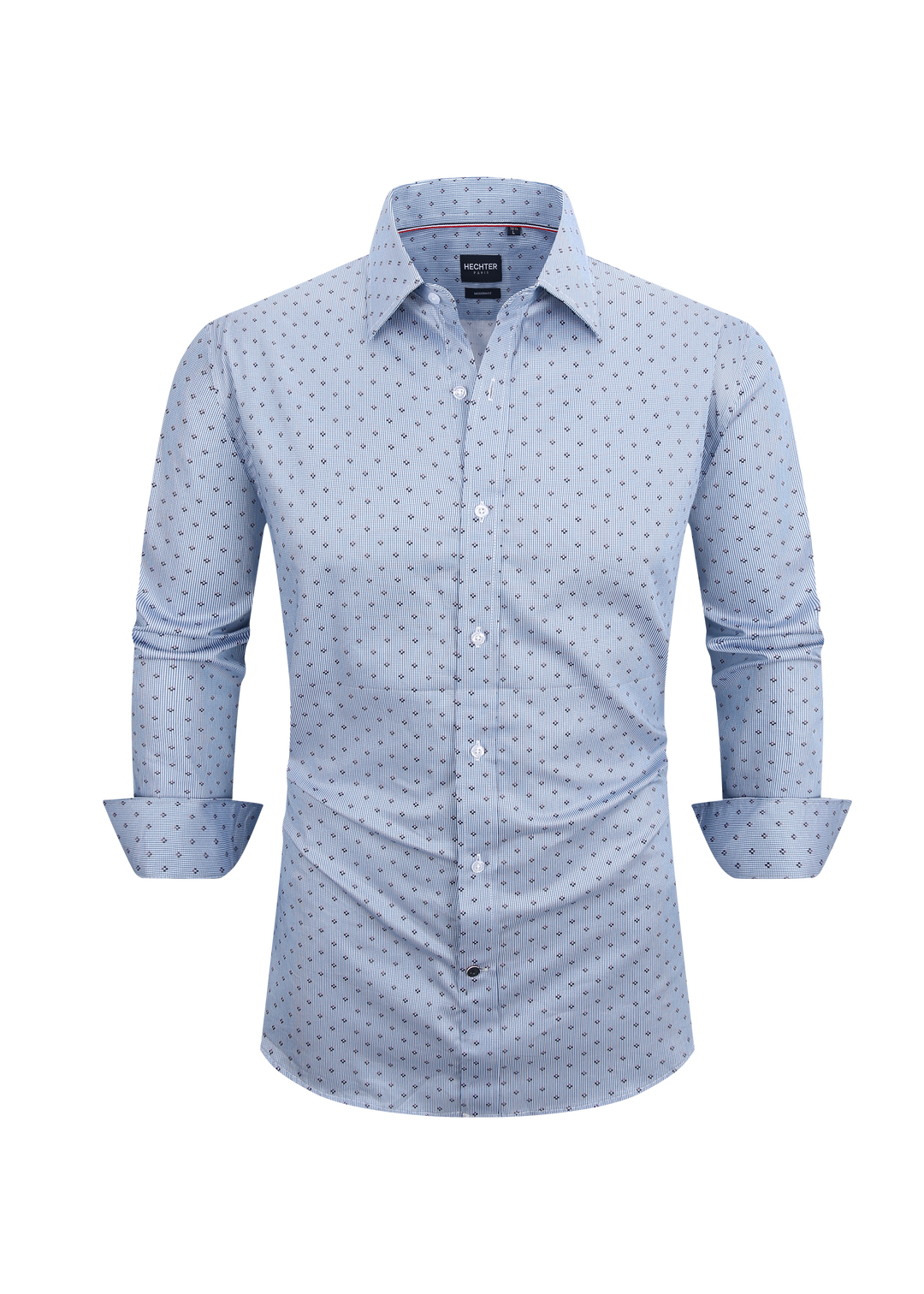Hechter Paris Blue Dobbie Slim Fit Dress Shirt