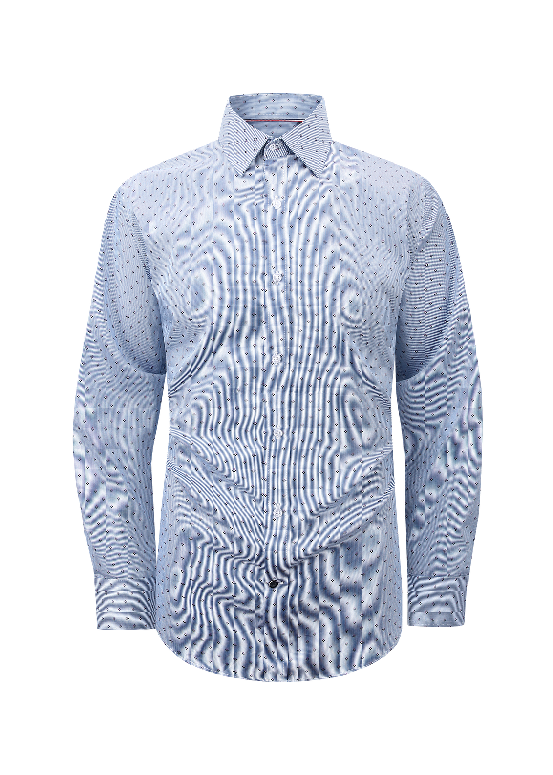 Hechter Paris Blue Dobbie Slim Fit Dress Shirt