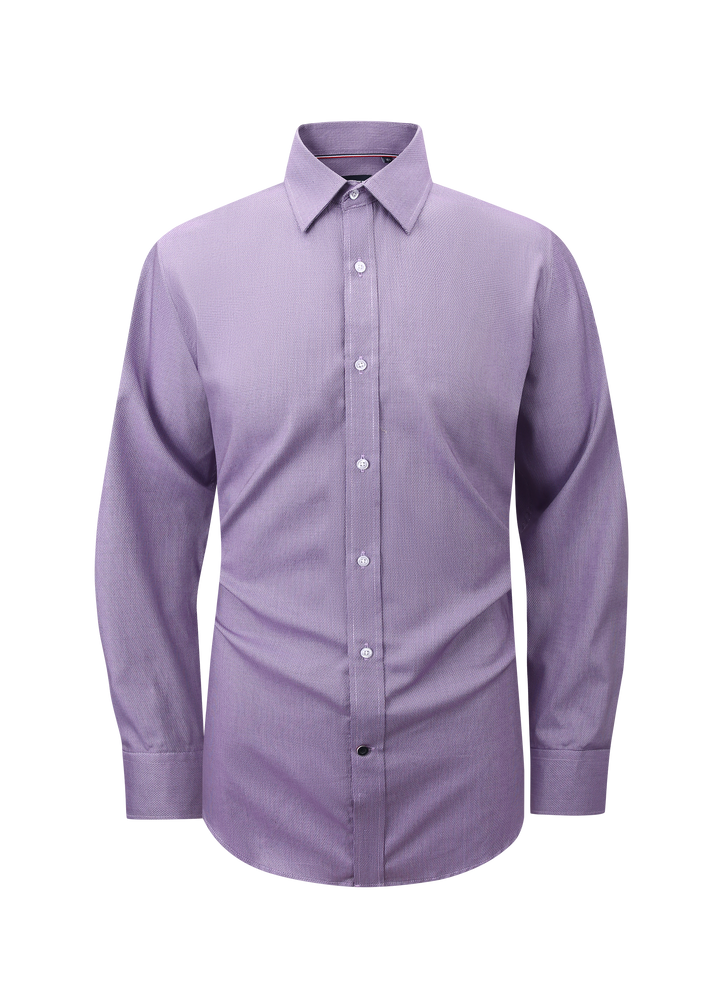 Hechter Paris Purple Plaid Slim Fit Dress Shirt