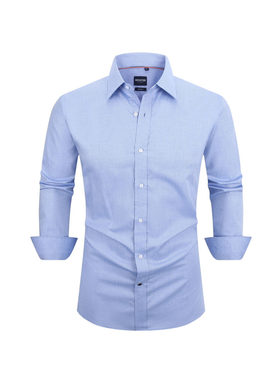 Hechter Paris Blue Texture Slim Fit Dress Shirt