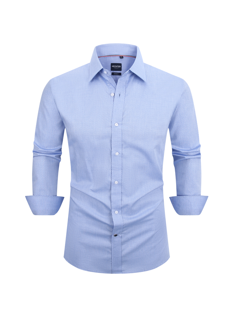Hechter Paris Blue Texture Slim Fit Dress Shirt