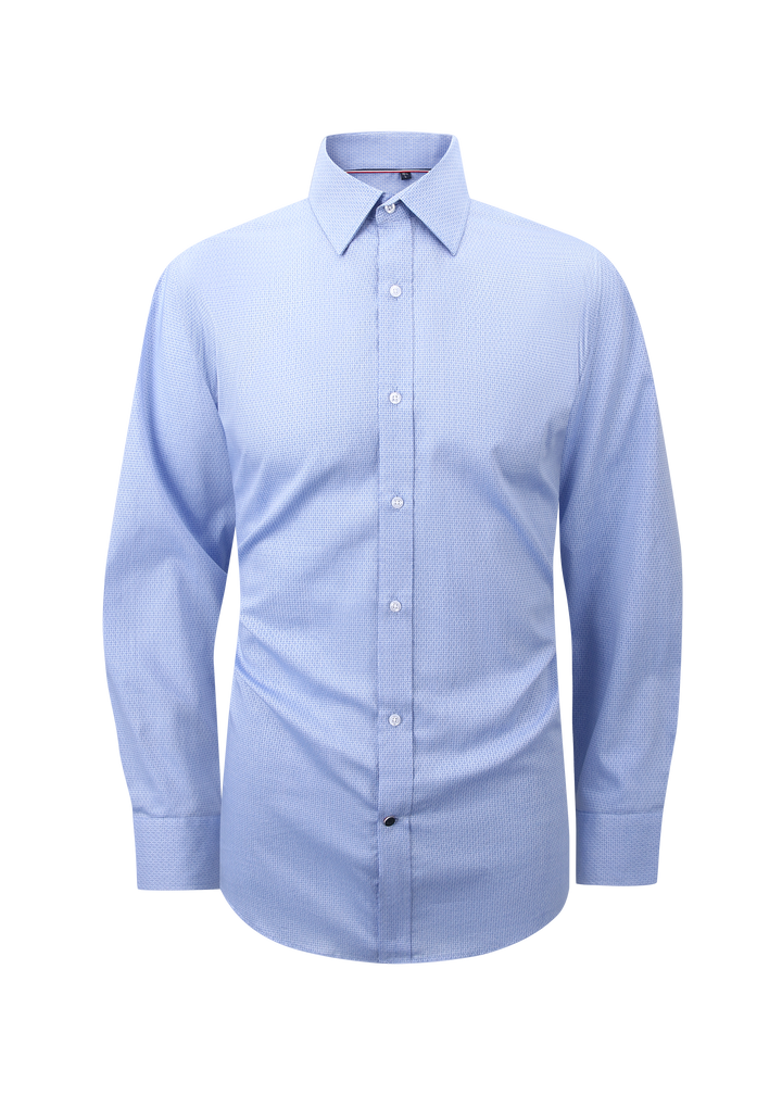 Hechter Paris Blue Texture Slim Fit Dress Shirt
