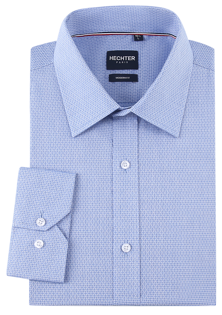 Hechter Paris Blue Texture Slim Fit Dress Shirt